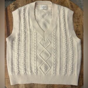Aritzia Wilfred Alps Cable Knit Merino Wool Blend Sweater Vest Women's Sz Small